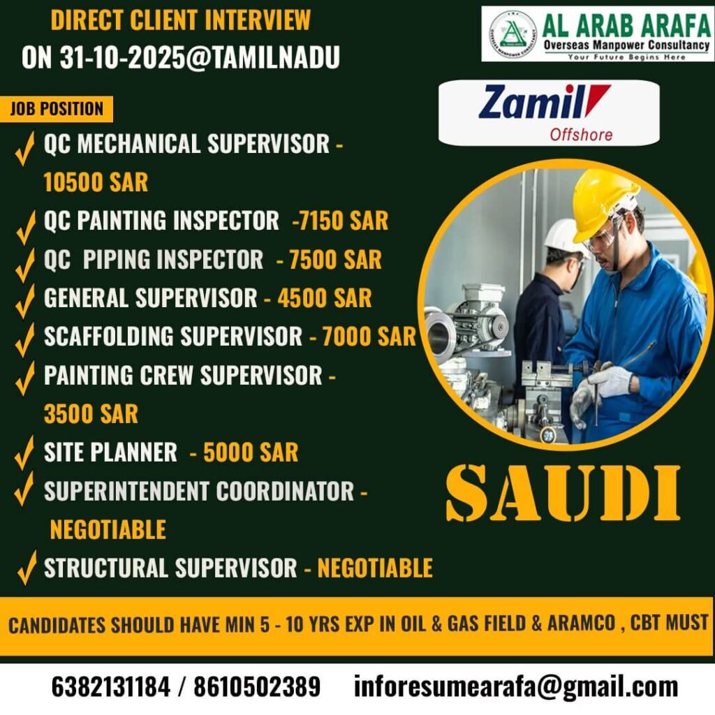 Saudi Offshore Jobs 2025 – Direct Client Interview