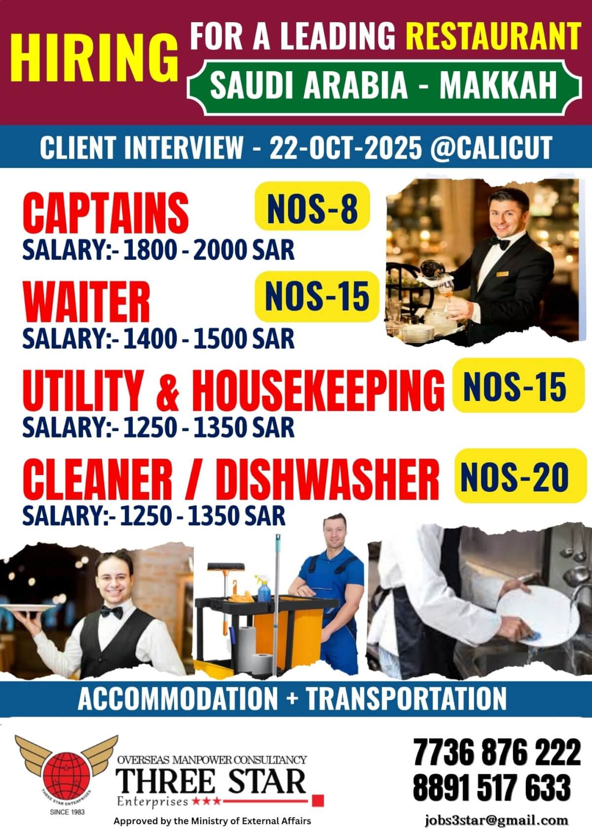 Saudi Arabia Restaurant Jobs 2025 – Urgent Hiring