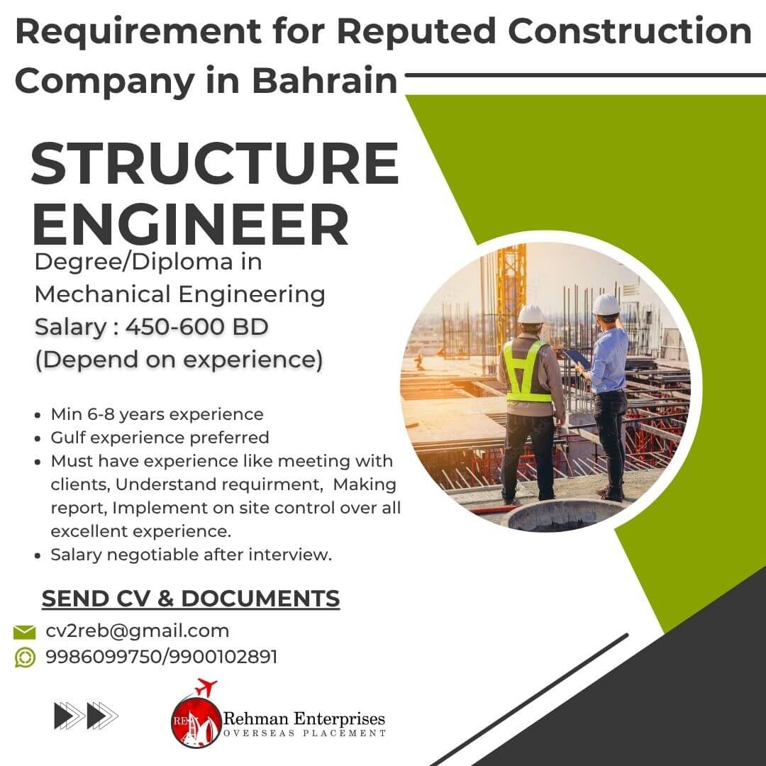 Structure Engineer Jobs in Bahrain – Recruitment 2025