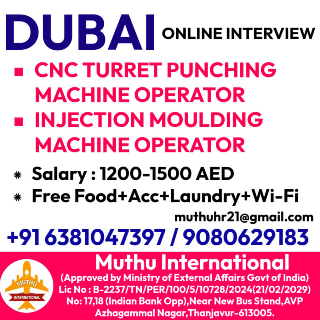 CNC & Injection Moulding Operator Jobs in Dubai  1 CNC & Injection Moulding Operator Jobs in Dubai