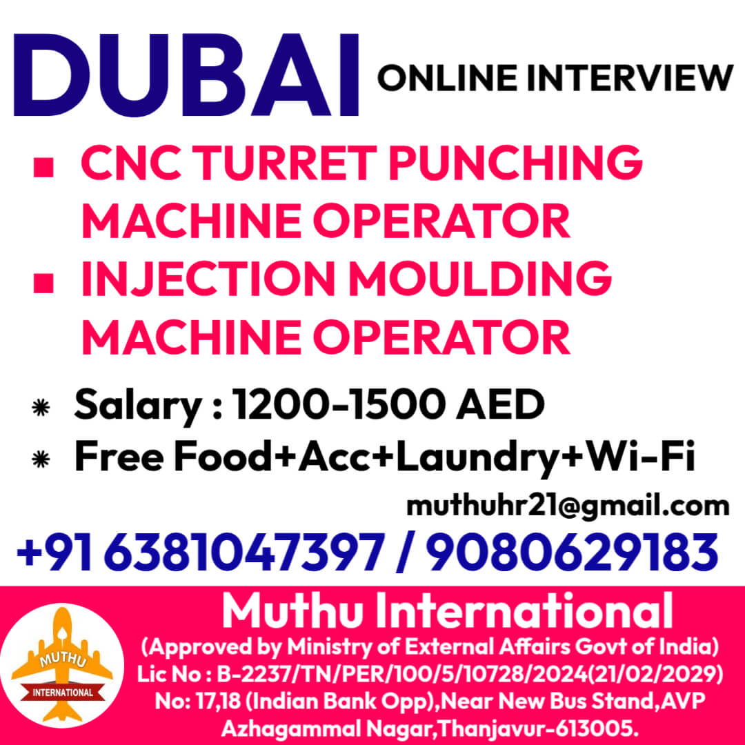 CNC & Injection Moulding Operator Jobs in Dubai 