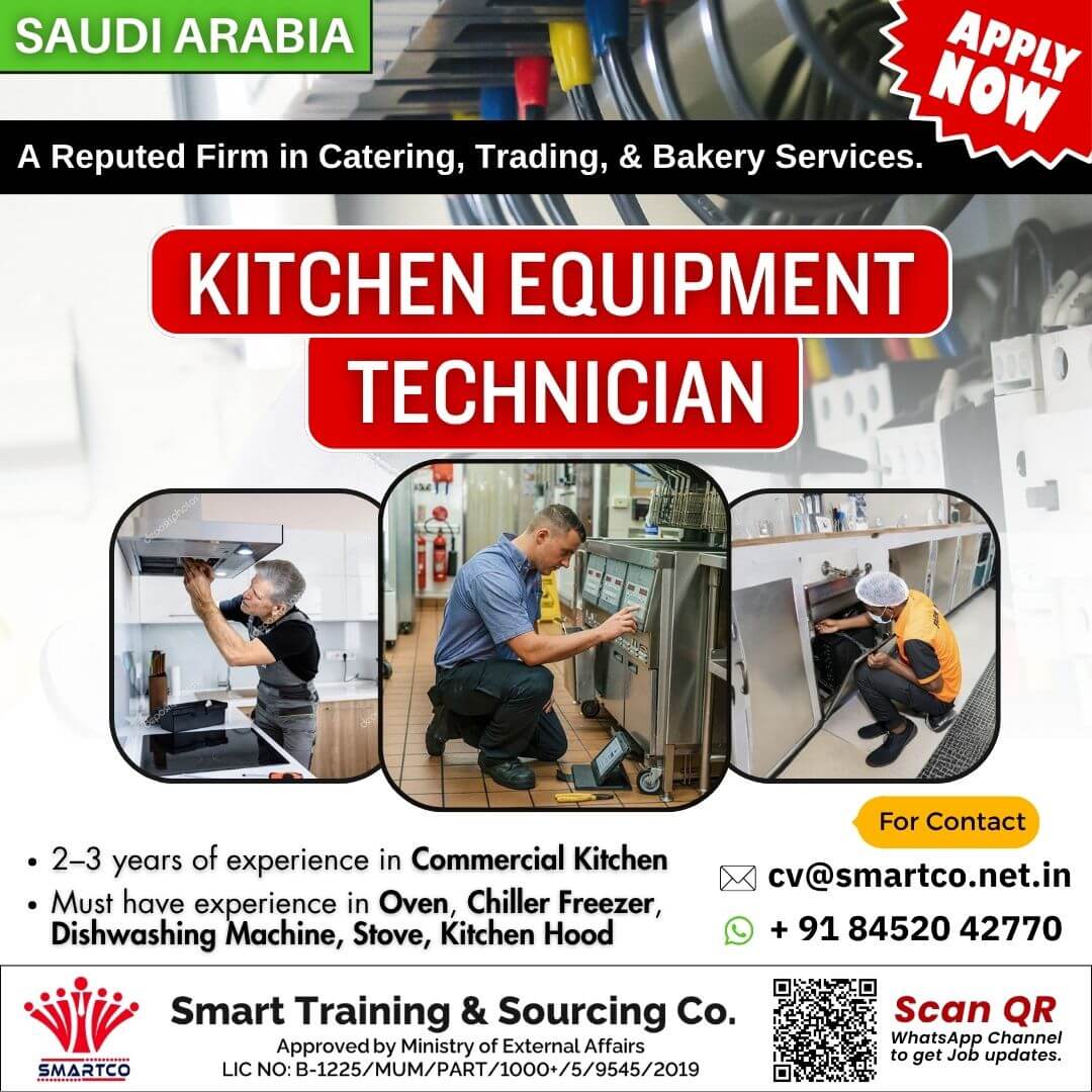 Kitchen Equipment Technician Jobs in Saudi Arabia – Apply Now