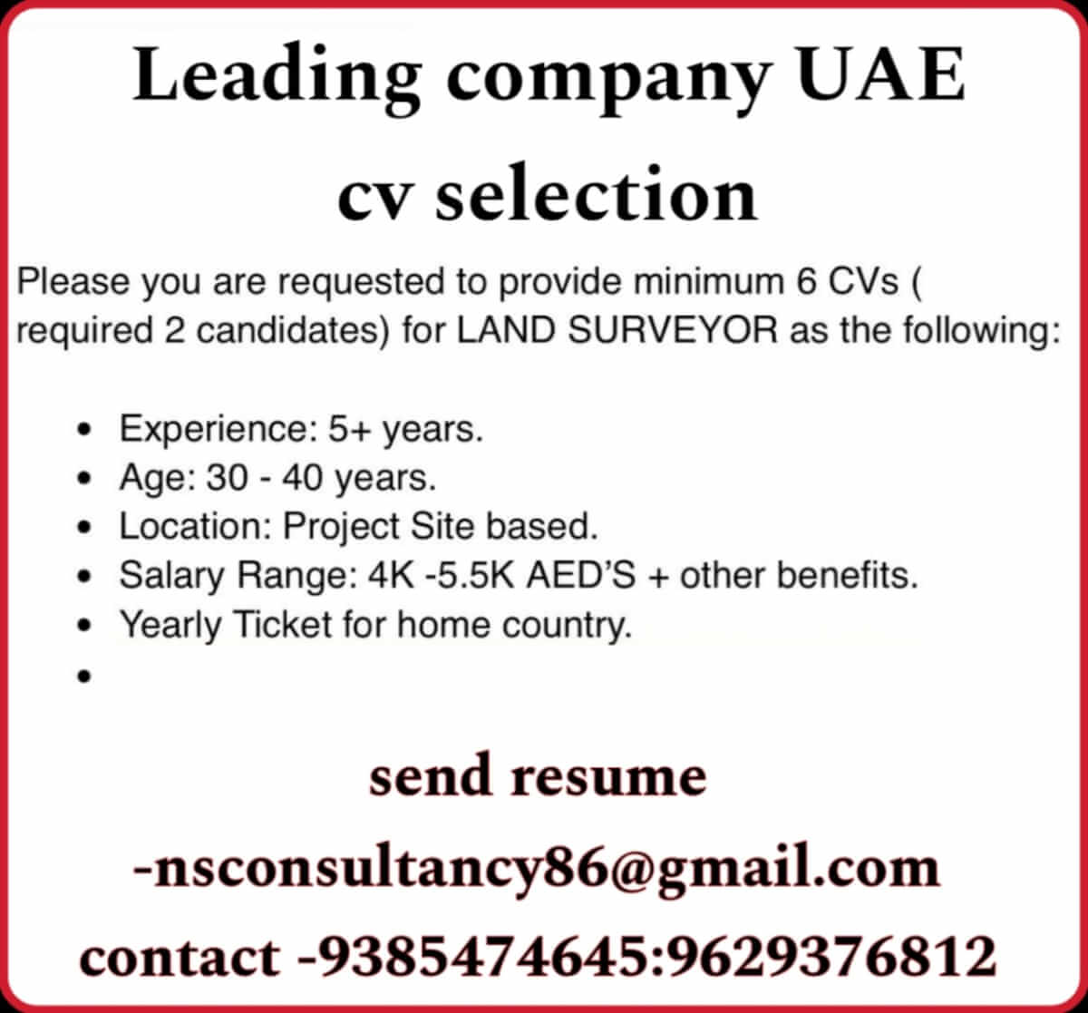 Recruitment Disclaimer – Important Notice for Job Seekers Before applying, please read the job advertisement carefully to understand the vacancies, required qualifications, and experience. Avoid making any advance payments to recruiters. Any payments should only be made after visa processing is confirmed. Our platform is not directly involved in recruitment or selection. We strongly recommend applicants to verify the authenticity of recruiters and check the credibility of prospective employers before making financial transactions. This recruitment disclaimer is provided to ensure transparency and safeguard job seekers from fraudulent activities