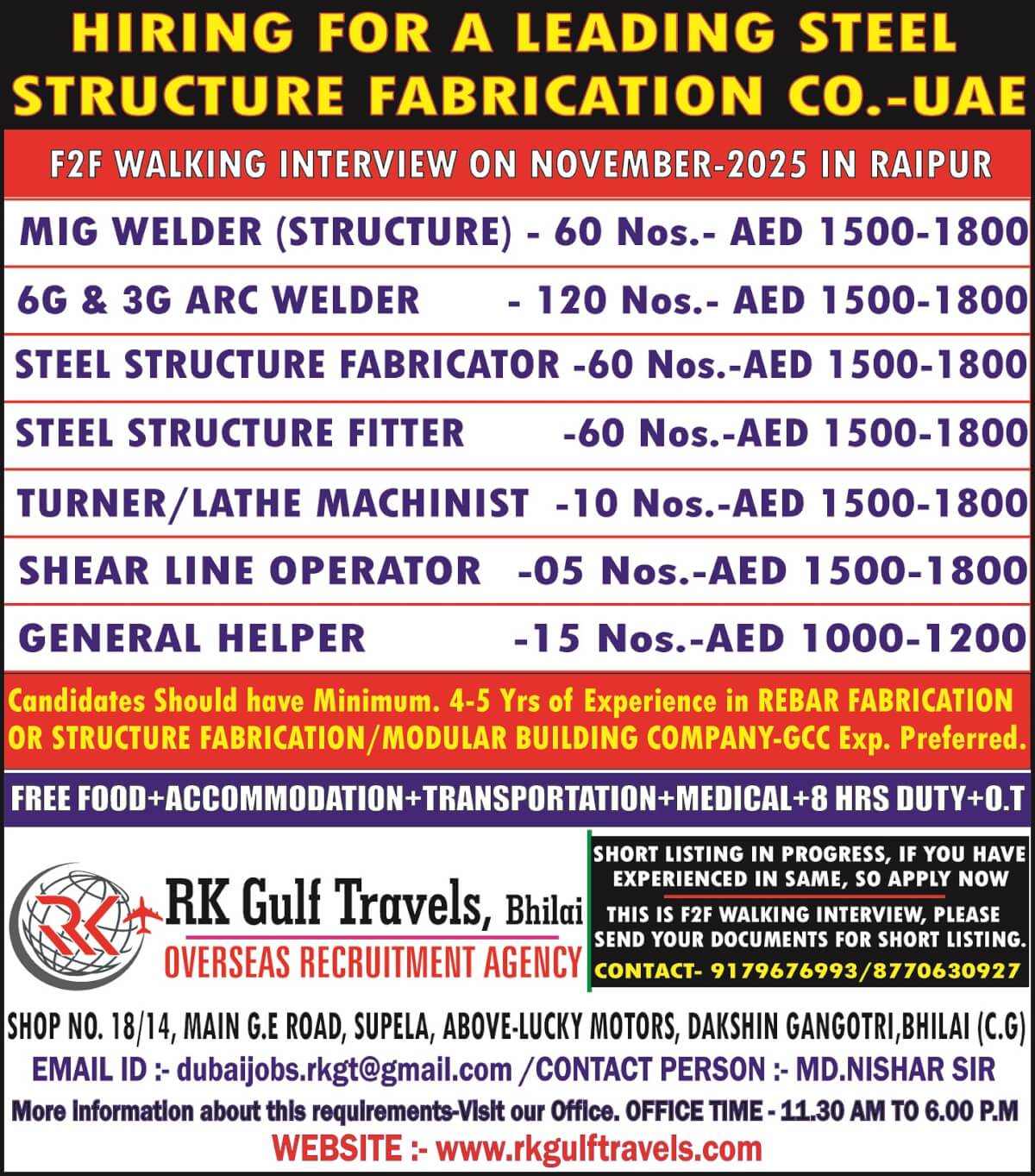 Exciting Job Opportunities in UAE Steel Structure Fabrication