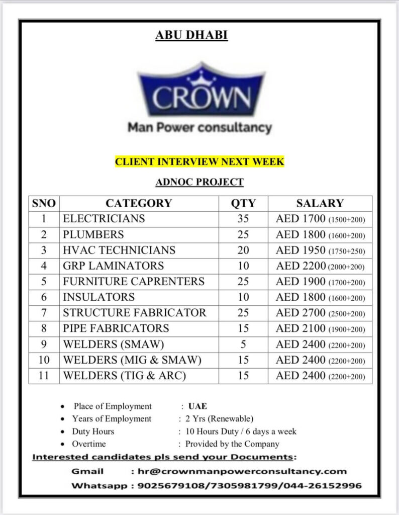 ADNOC Project Abu Dhabi Jobs – Client Interview Next Week 1 ADNOC Project Abu Dhabi Jobs – Client Interview Next Week