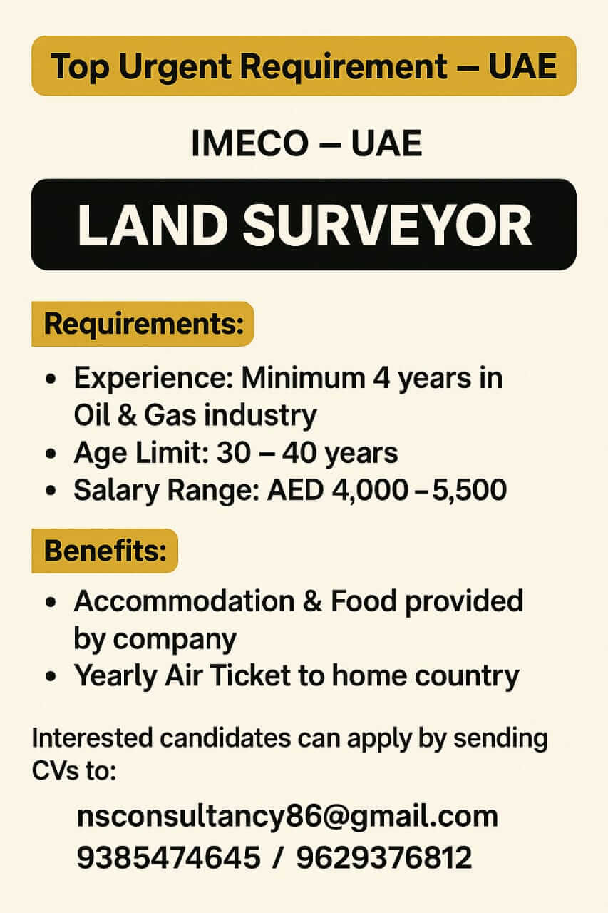 Land Surveyor Jobs in UAE – IMECO Recruitment 2025
