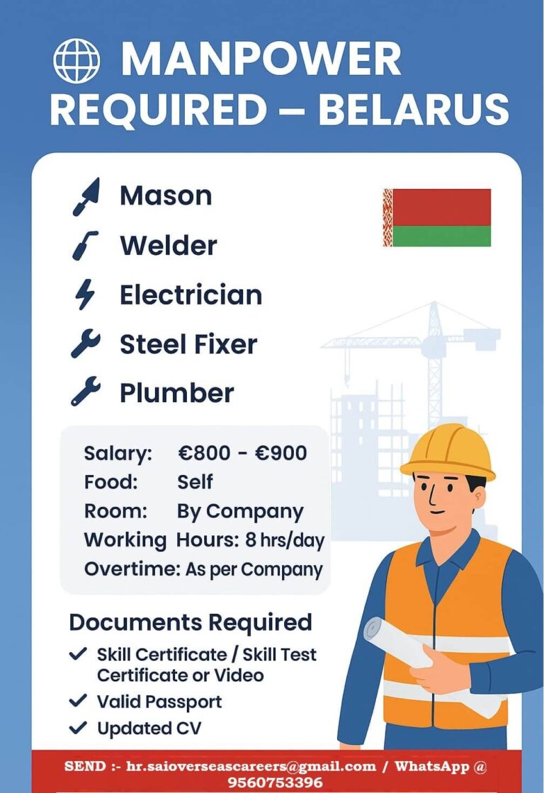 Belarus Construction Jobs 2025 – Urgent Manpower Required