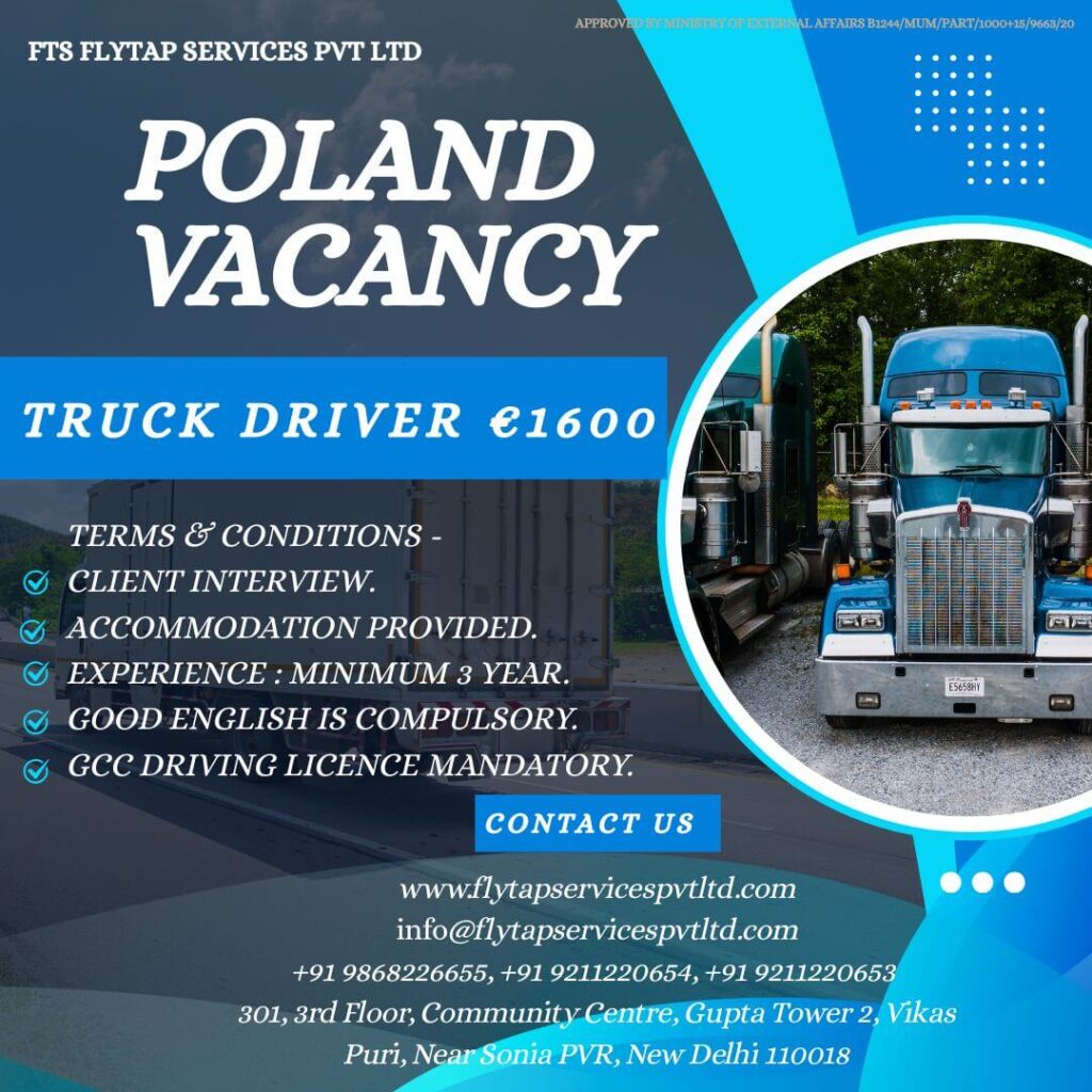 Poland Truck Driver Jobs – Salary €1600 | Apply Now