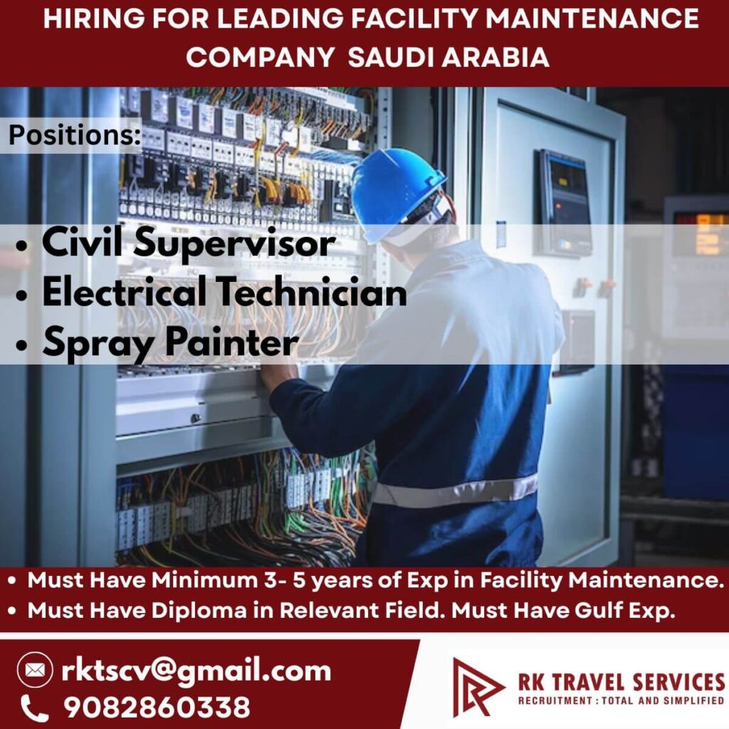 Saudi Arabia Facility Maintenance Jobs 2025 – Apply Now