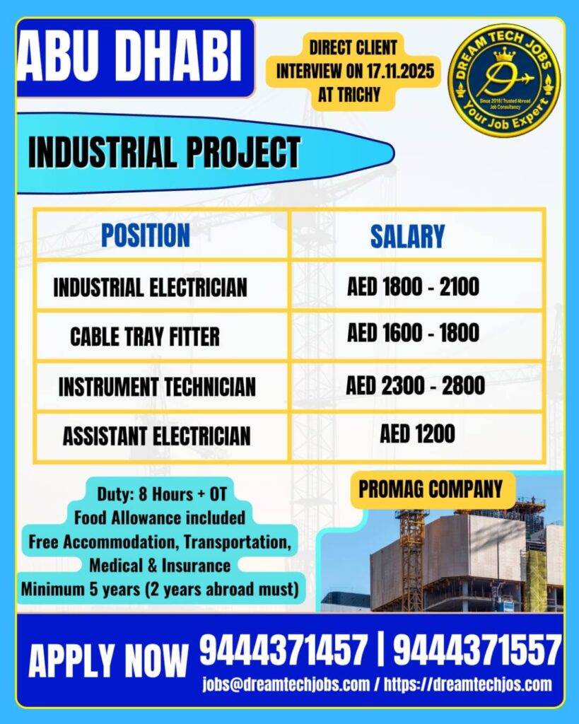 Abu Dhabi Industrial Project Jobs – Direct Client Interview on 17.11.2025 1 Abu Dhabi Industrial Project Jobs – Direct Client Interview on 17.11.2025