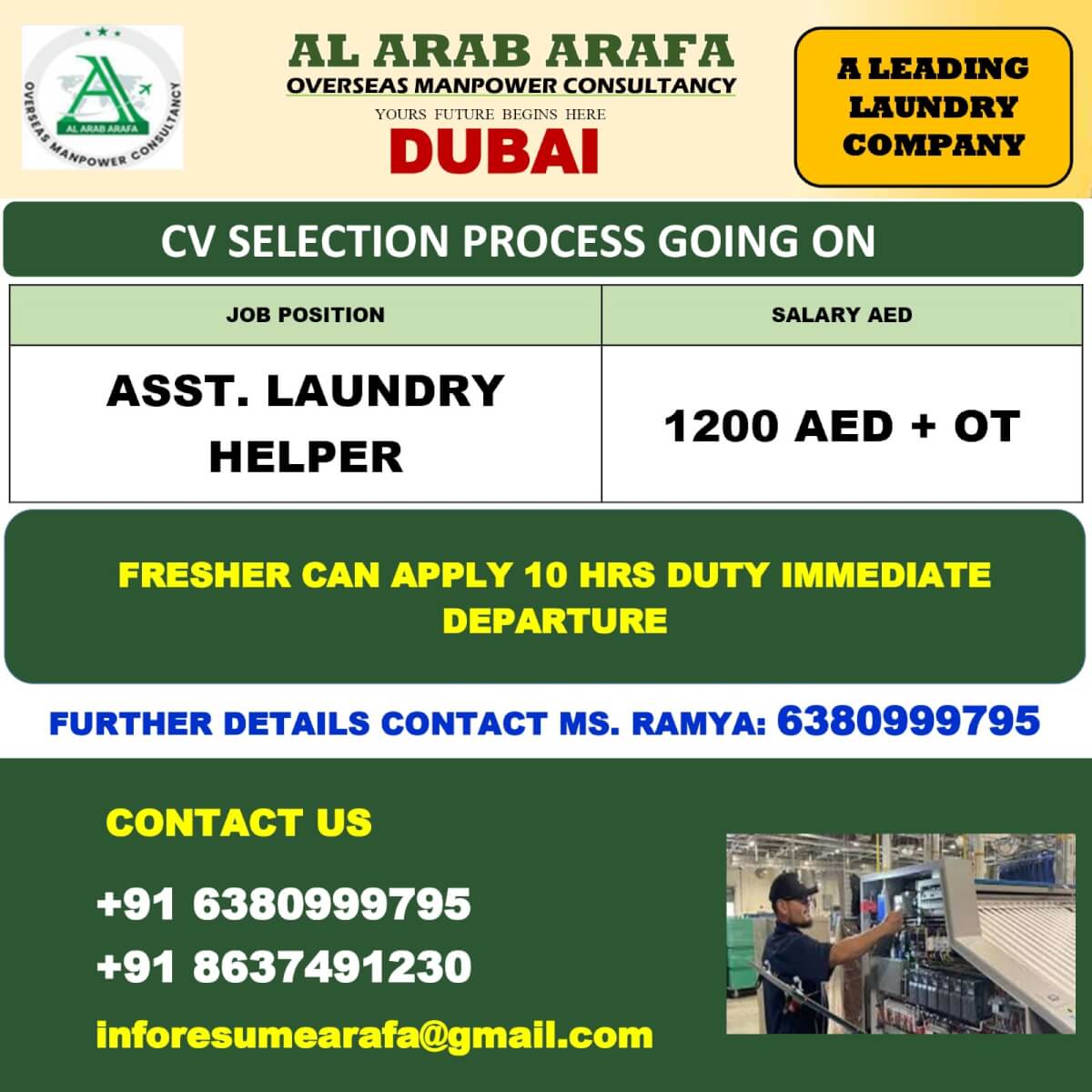 Dubai Laundry Helper Jobs – Apply Now 2025