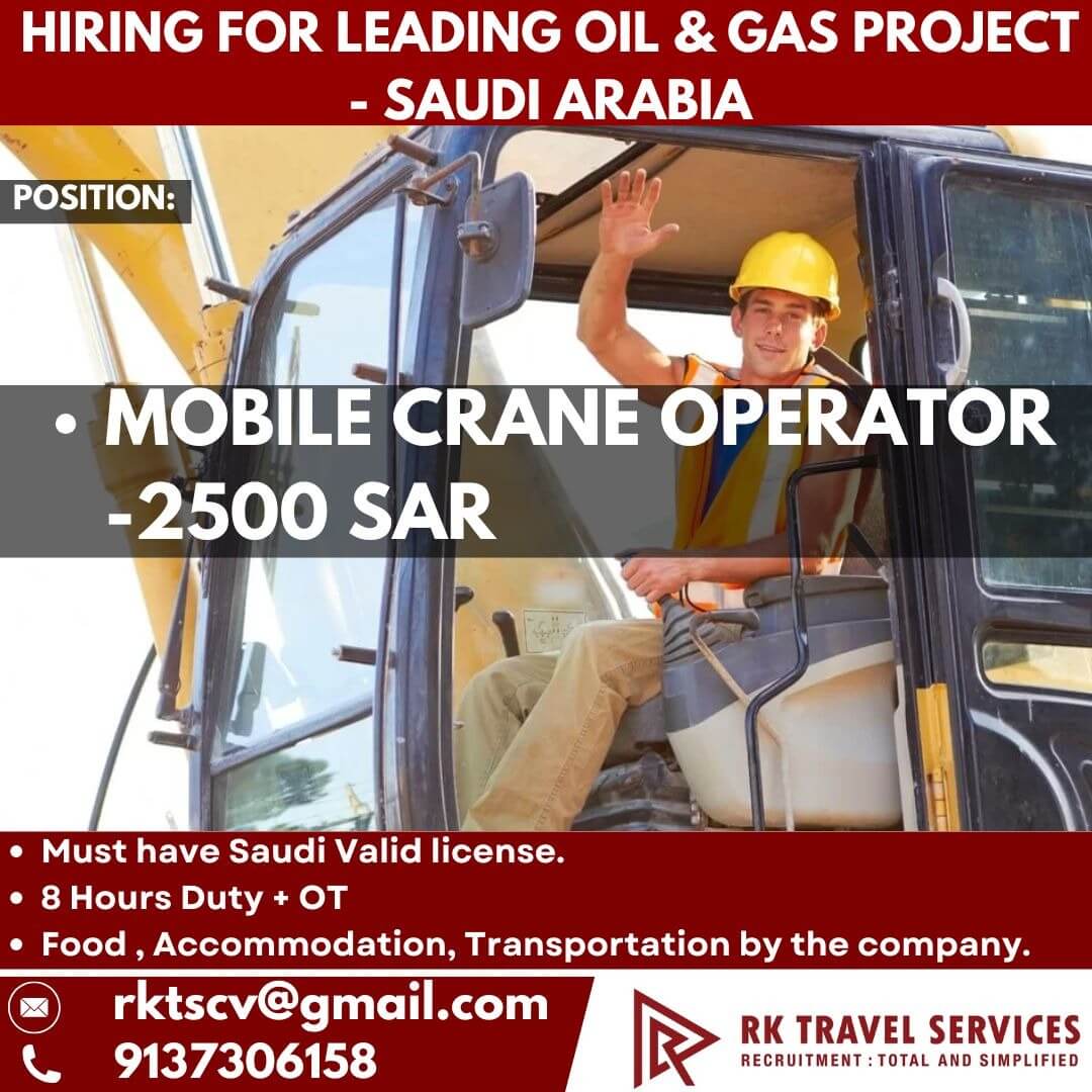 Mobile Crane Operator Jobs Saudi Arabia 