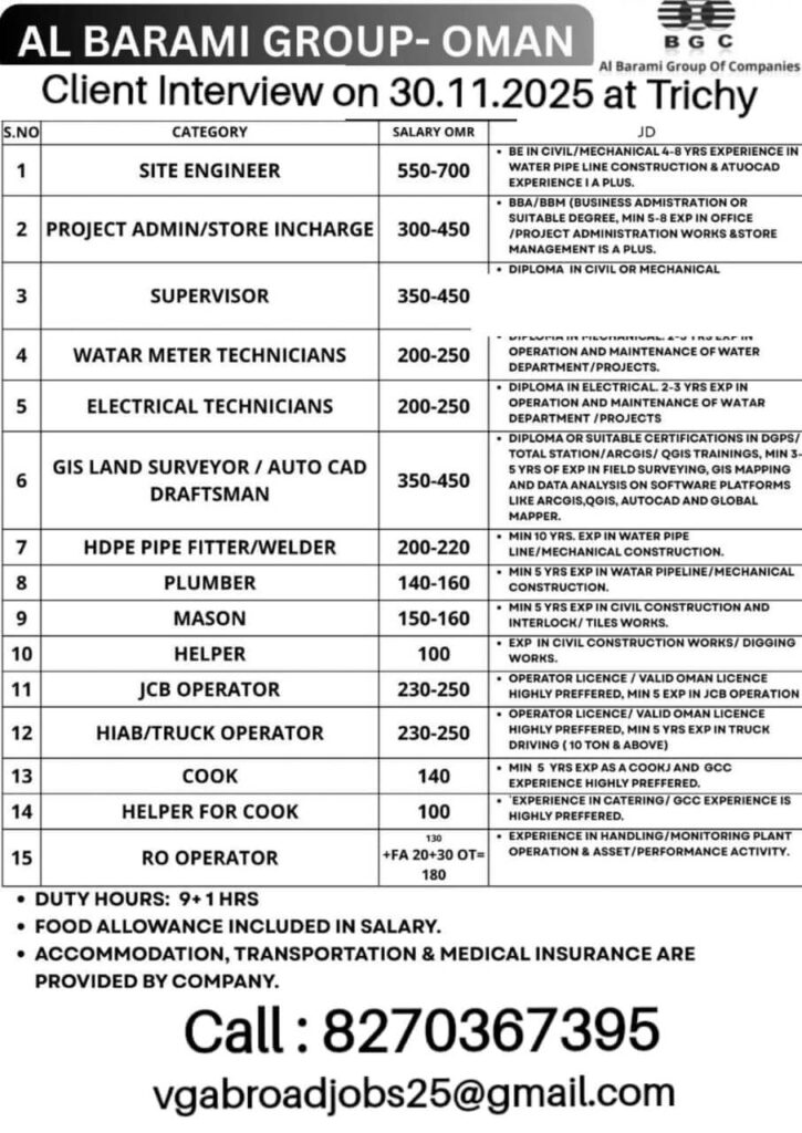 Al Barami Group Oman Recruitment 2025 – Apply Now