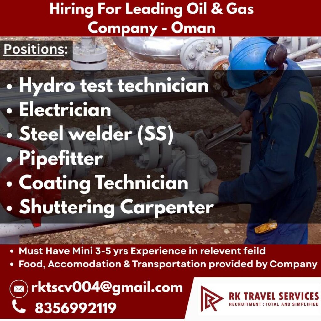 Oman Oil Gas Jobs 2025 – Latest Recruitment for Technicians & Skilled Workers