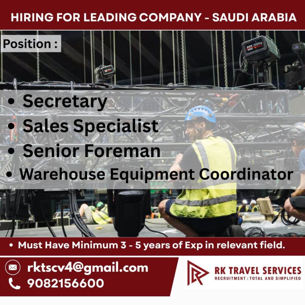Saudi Arabia Jobs 2025 – Latest Overseas Job Openings