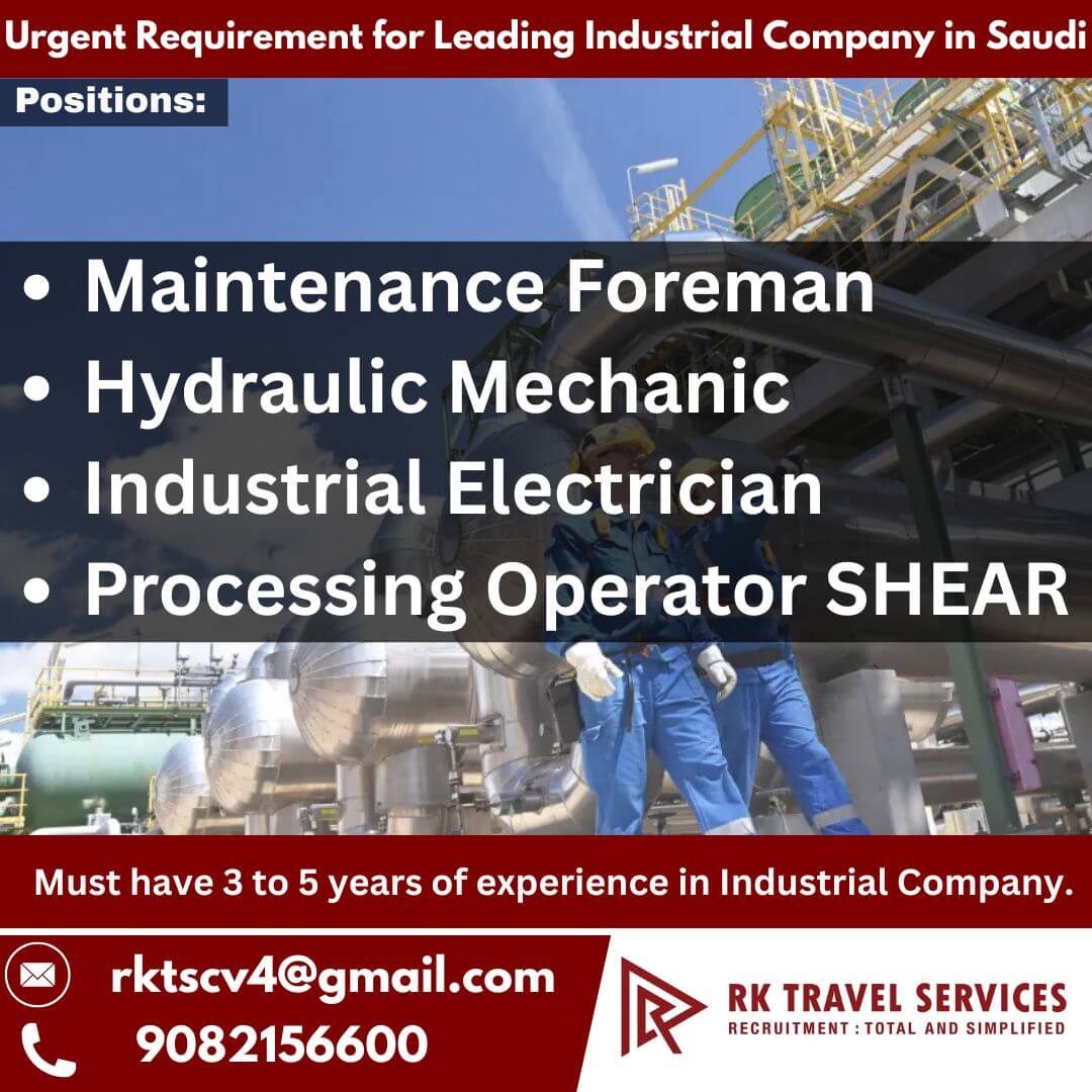 Saudi Industrial Company Jobs 2025 – Latest Overseas Opportunity