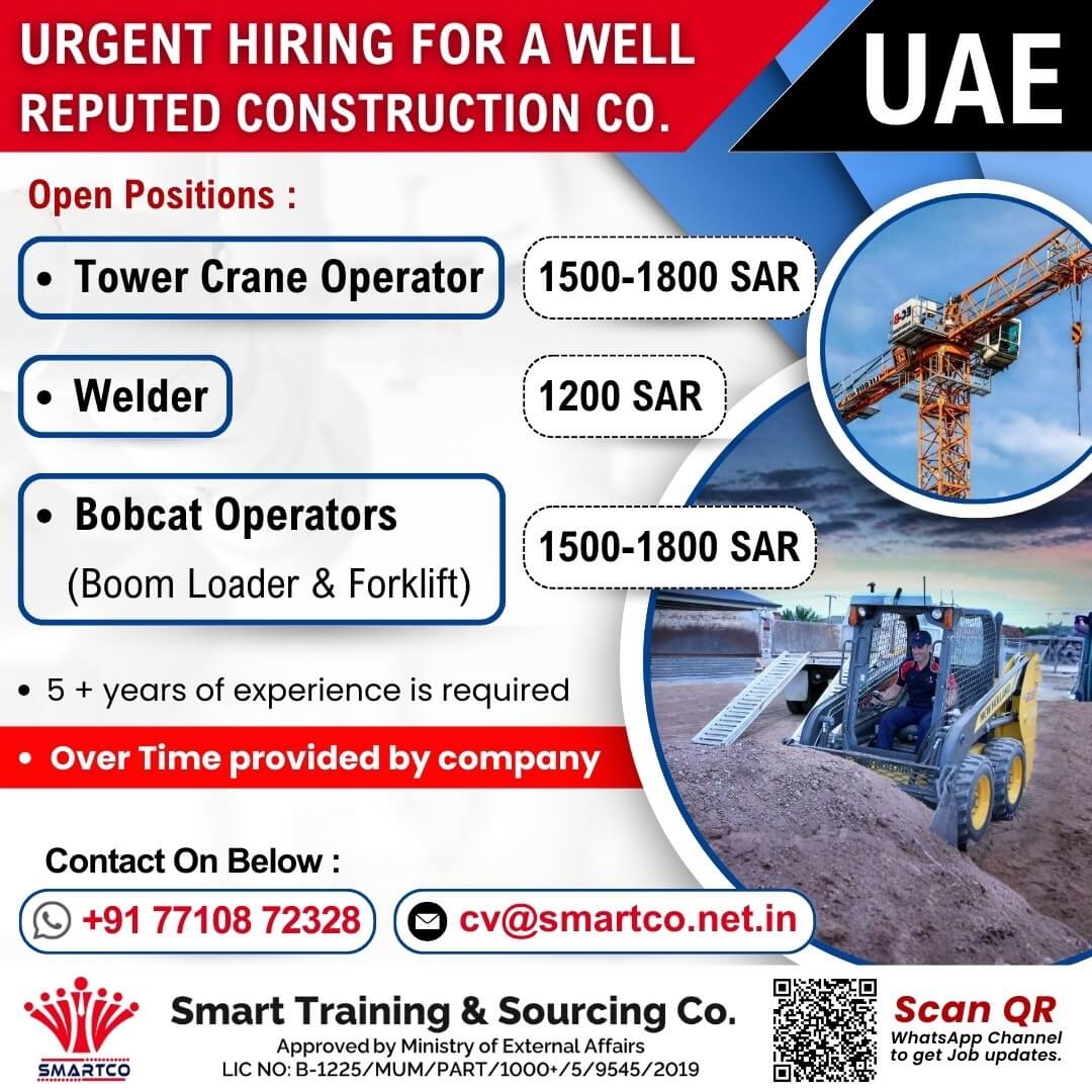 UAE Construction Jobs 2025 – Urgent Hiring Announcement