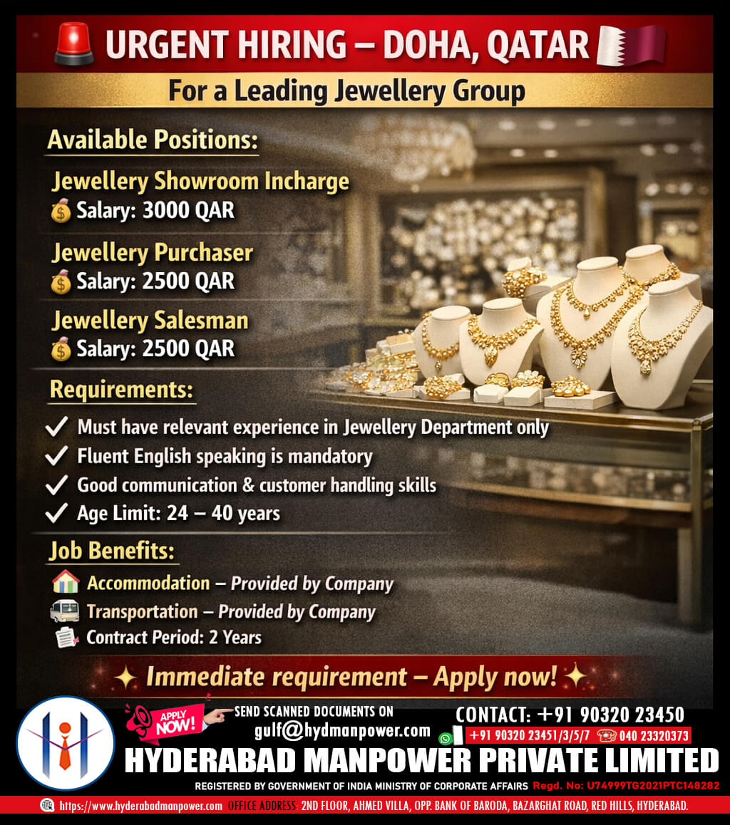 Qatar Jewellery Jobs 2025 – Latest Gulf Opportunity