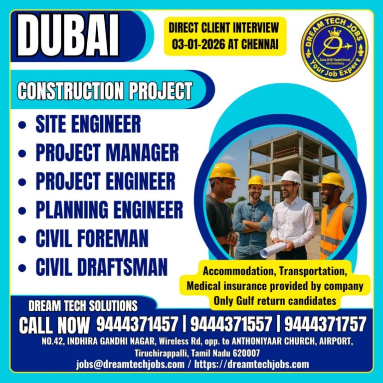 Dubai Construction Project Jobs 2026