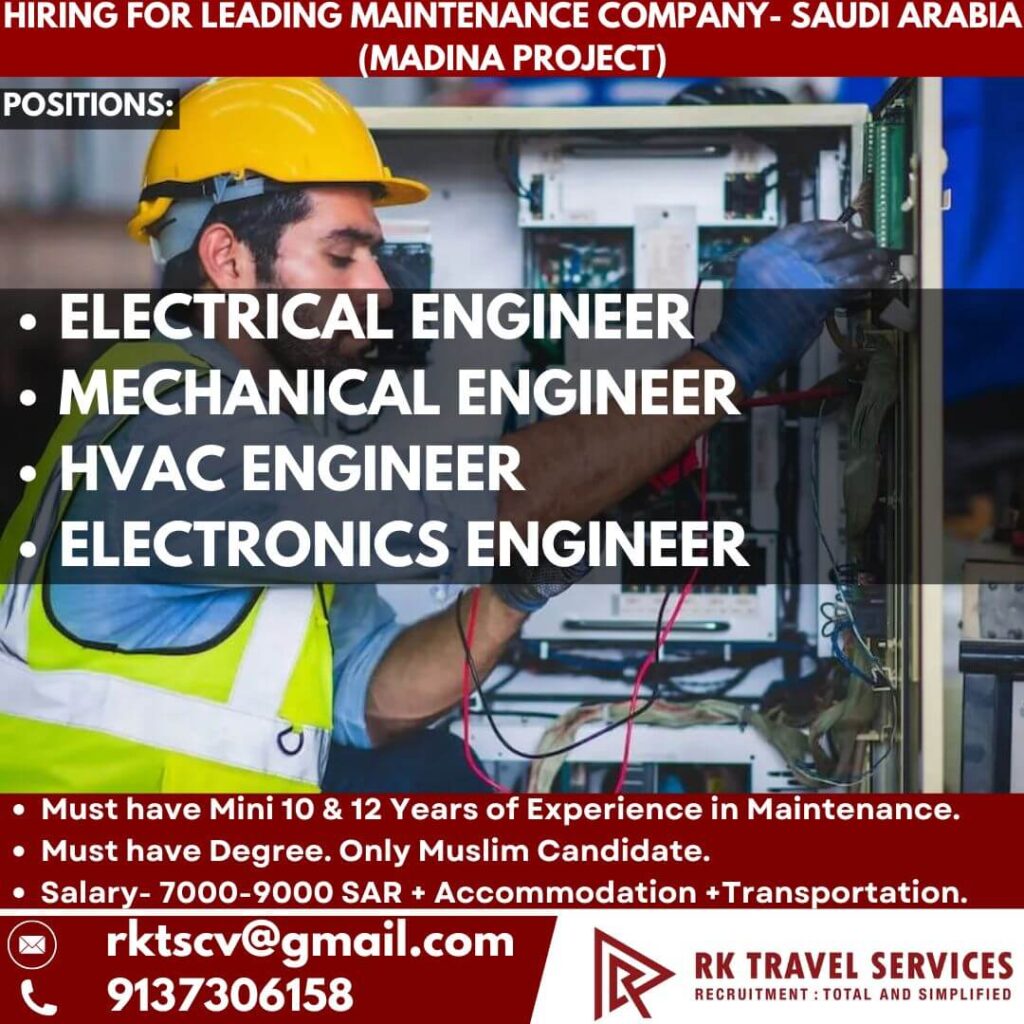 Saudi Arabia Maintenance Engineer Jobs 2025 1 Saudi Arabia Maintenance Engineer Jobs 2025