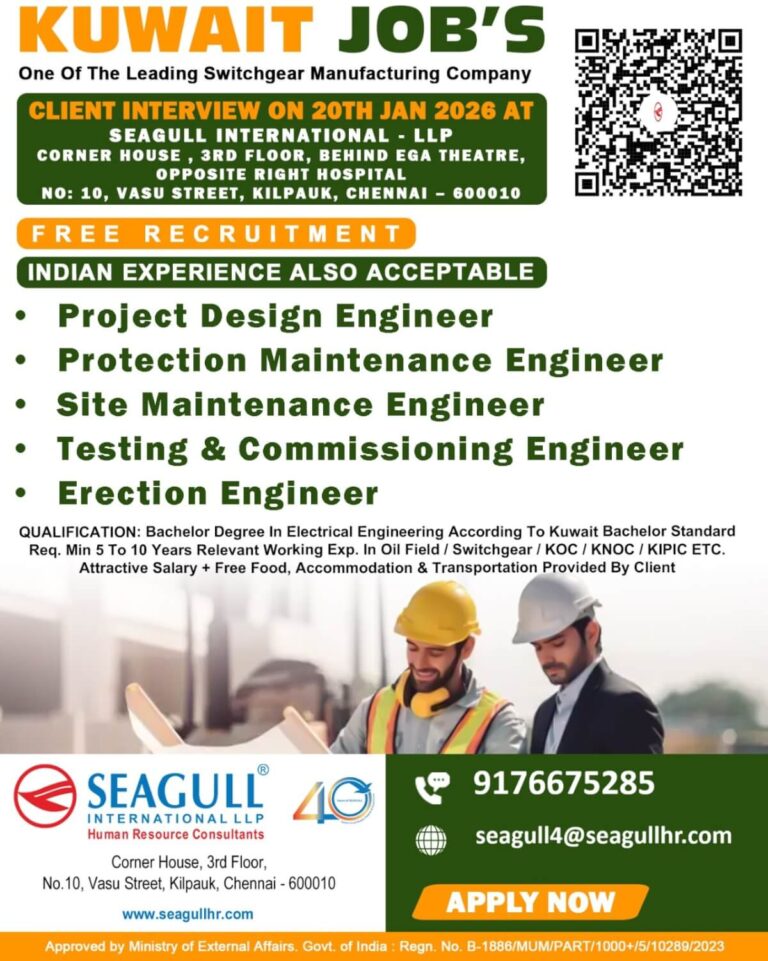 Kuwait Switchgear Company Recruitment 2026