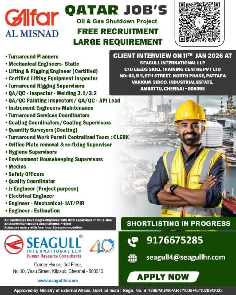 Qatar Oil & Gas Shutdown Jobs 2026 – Free Recruitment