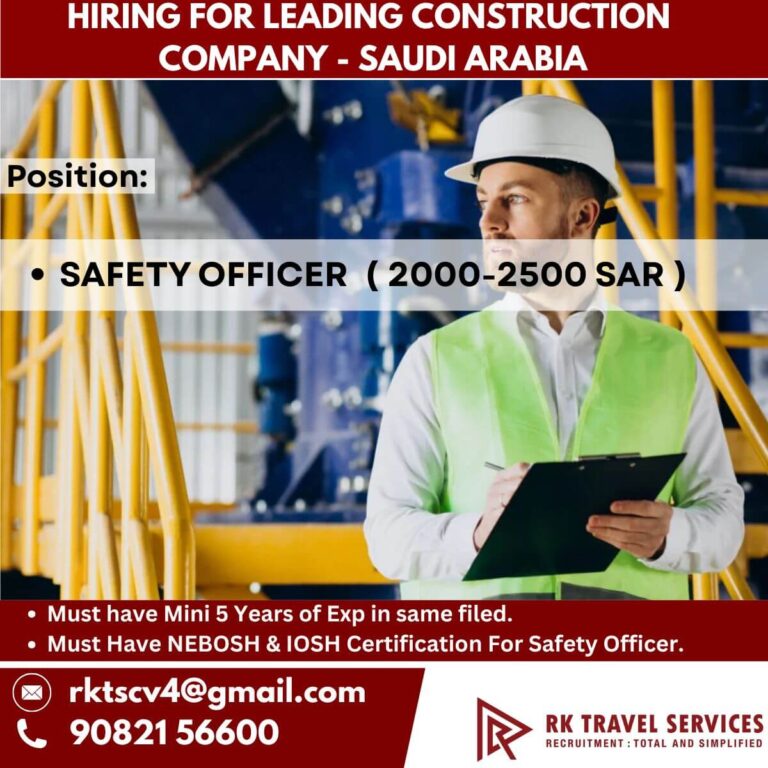 Saudi Arabia Safety Officer Jobs 2026