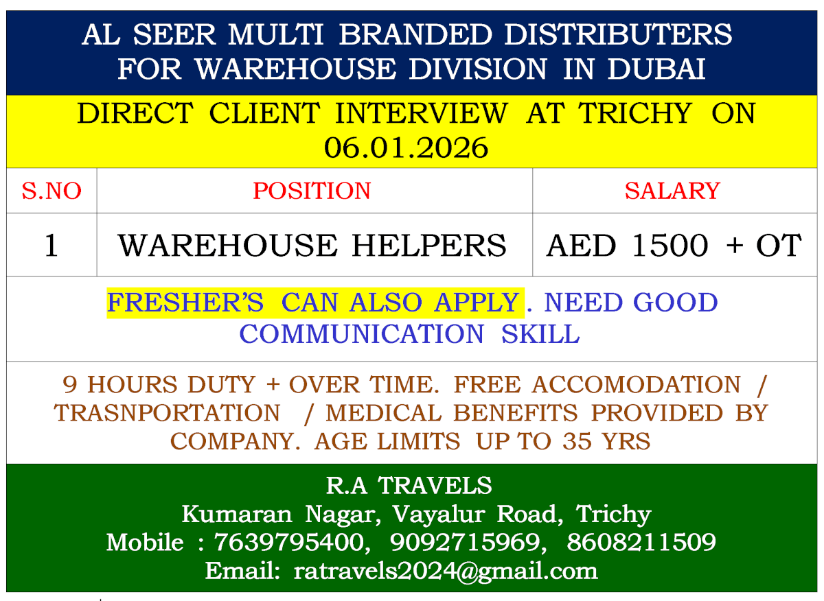 Al Seer Multi Branded Distributors Warehouse Jobs in Dubai