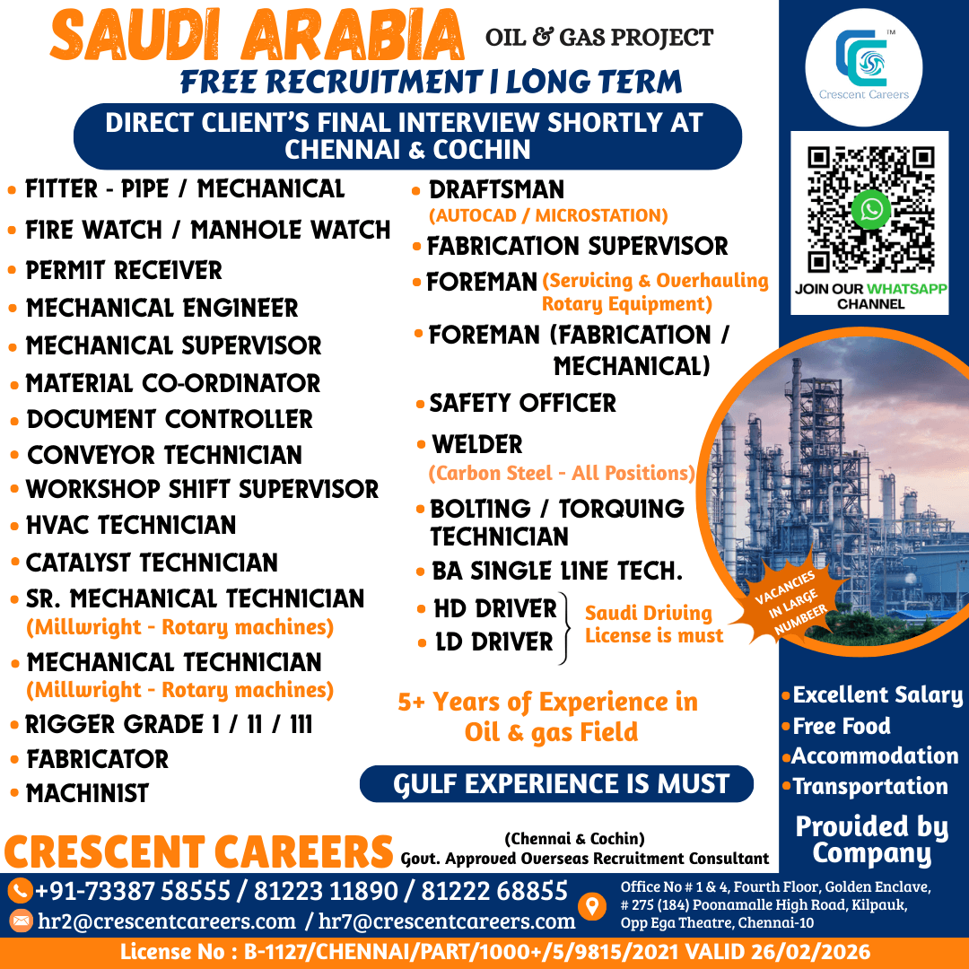 Saudi Arabia Oil & Gas Jobs 2026 