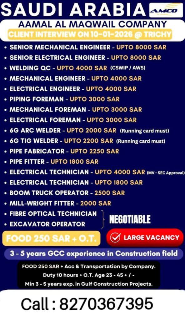 Saudi Arabia Jobs 2026 – Aamal Al Maqwail Company Recruitment 1 Saudi Arabia Jobs 2026 – Aamal Al Maqwail Company Recruitment