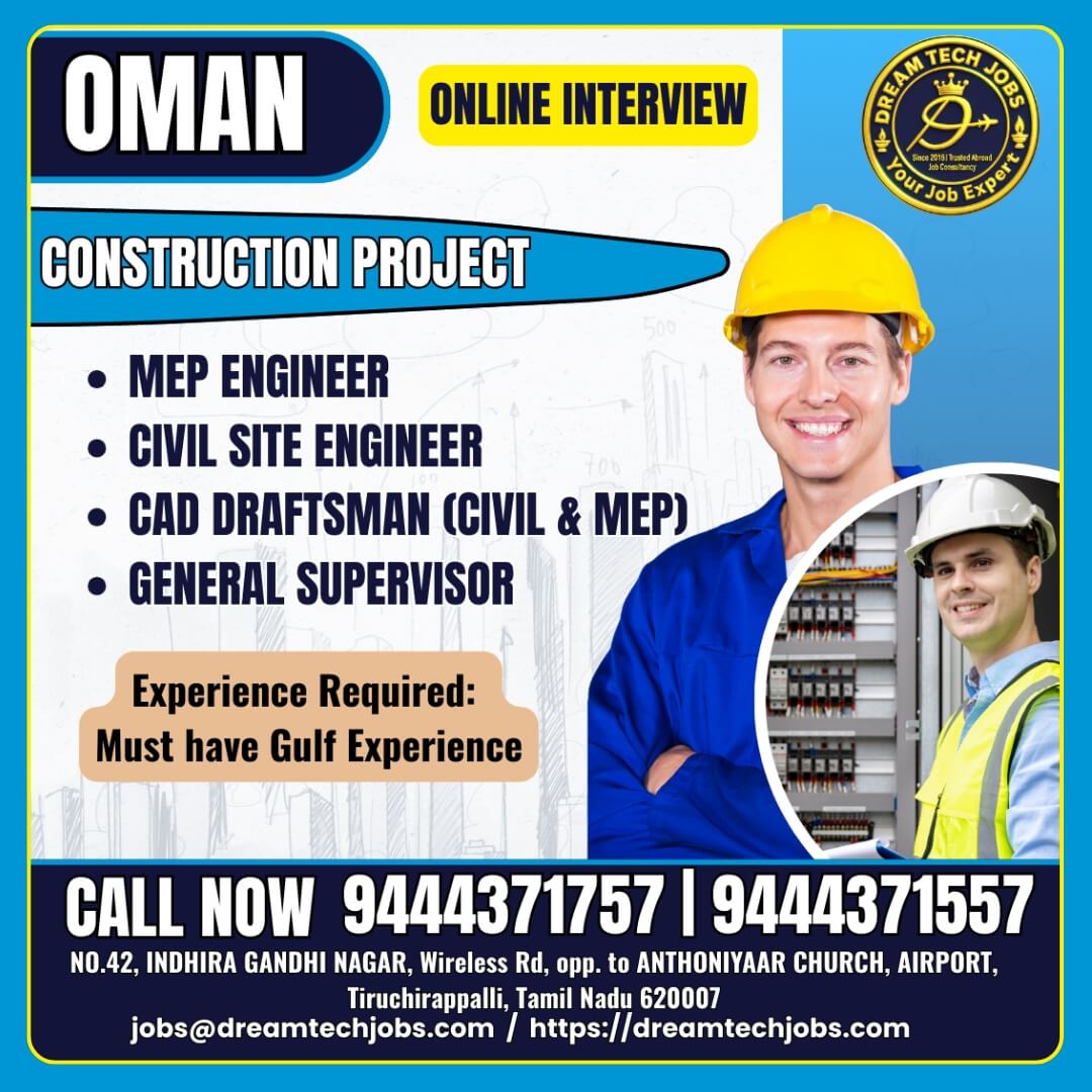 Oman Construction Project Jobs 2026 – Latest Recruitment Update