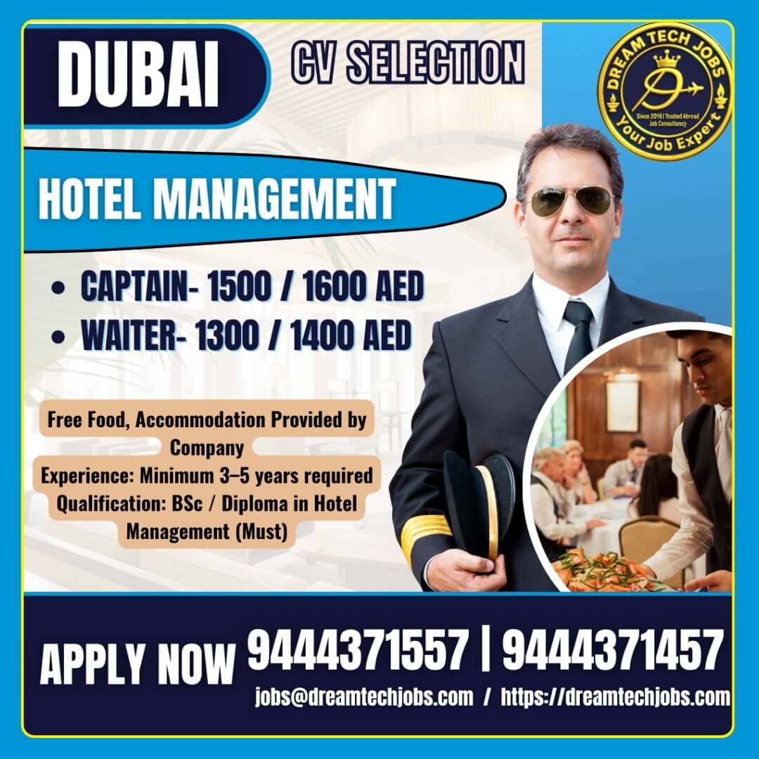 Dubai Hotel Management Jobs 2026 – Latest Recruitment