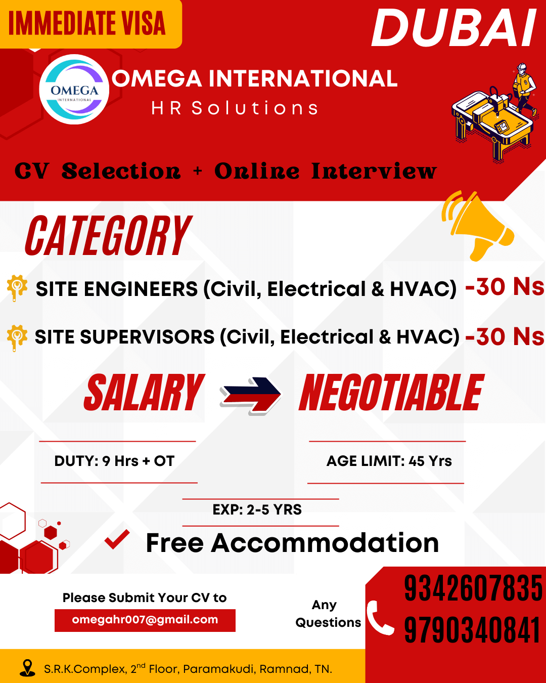 Dubai Site Engineer & Site Supervisor Jobs 2026