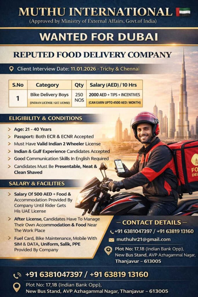 Dubai Bike Delivery Jobs 2026