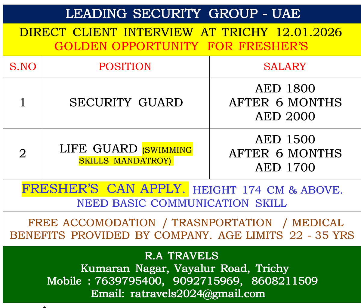 UAE Security Guard & Lifeguard Jobs 2026 