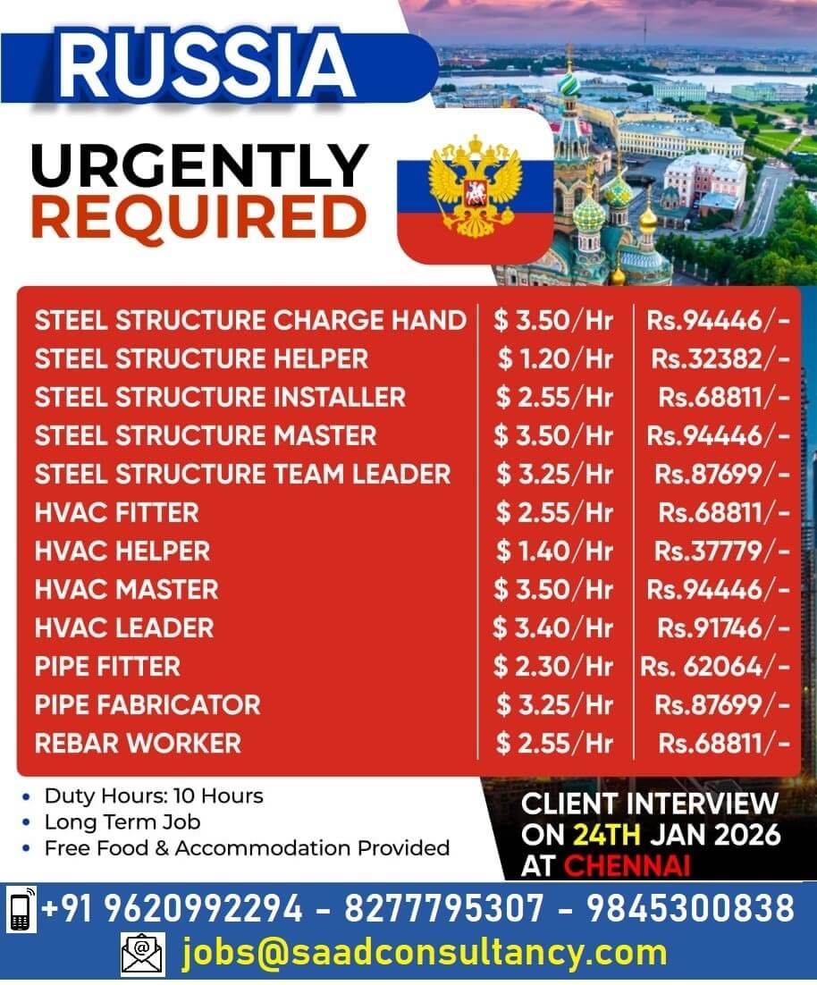 Russia Steel Structure & HVAC Jobs 2026