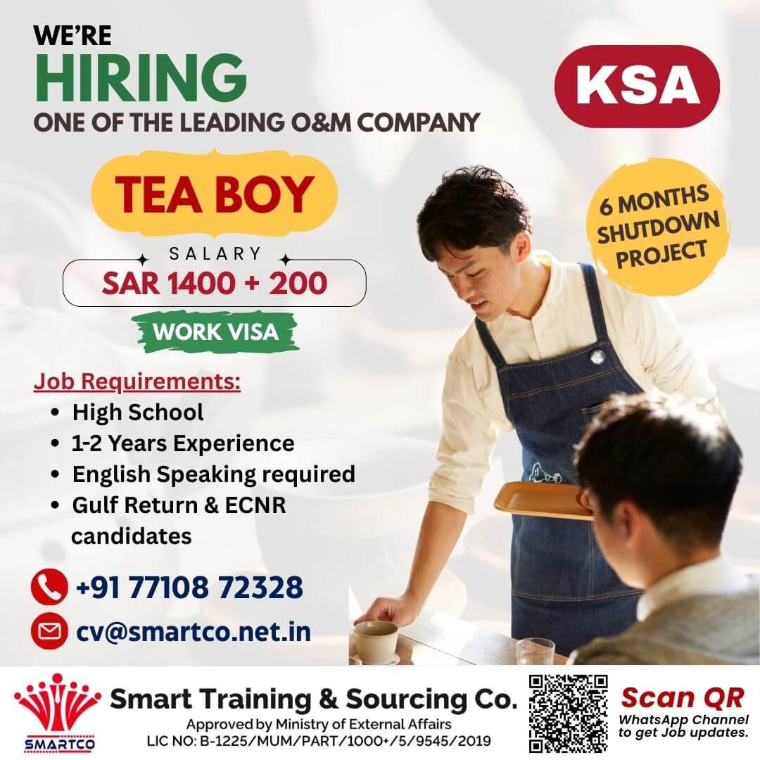 Tea Boy Jobs in Saudi Arabia 2026