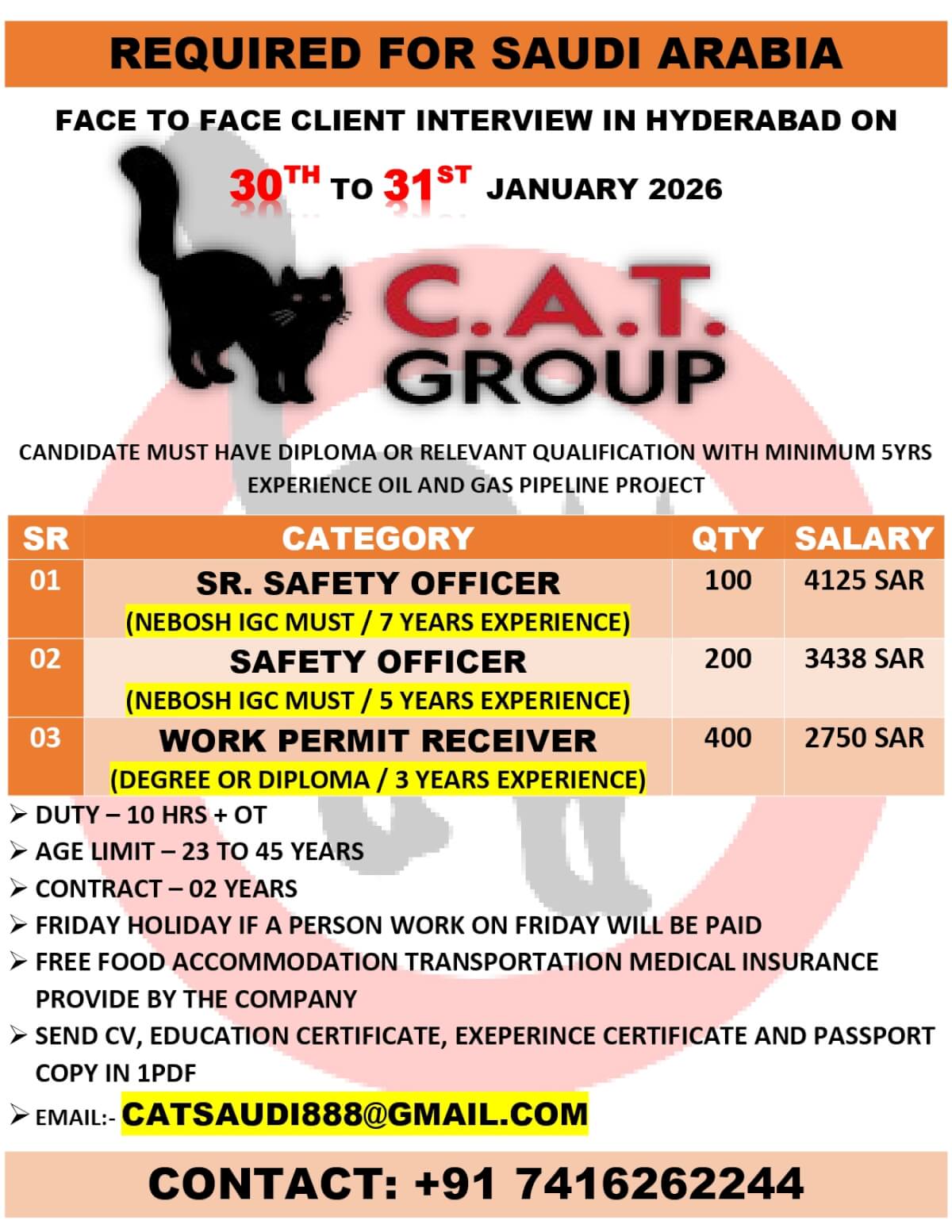 Saudi Arabia Safety Officer Jobs 2026