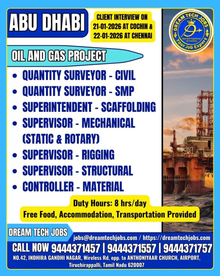 Abu Dhabi Oil and Gas Project Jobs 2026