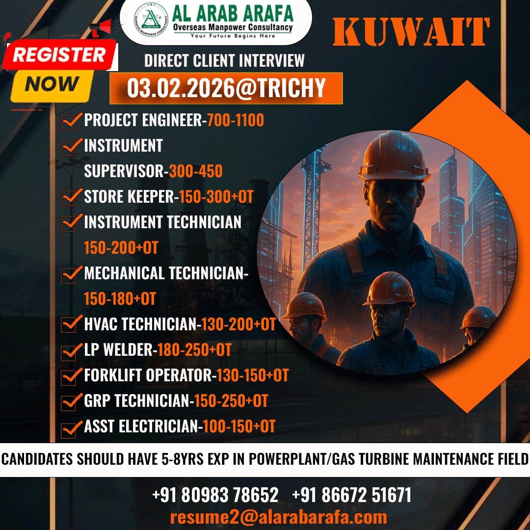 Kuwait Power Plant Jobs 2026