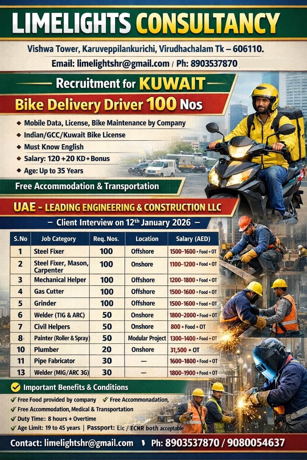 Kuwait Bike Delivery Driver Jobs 2026