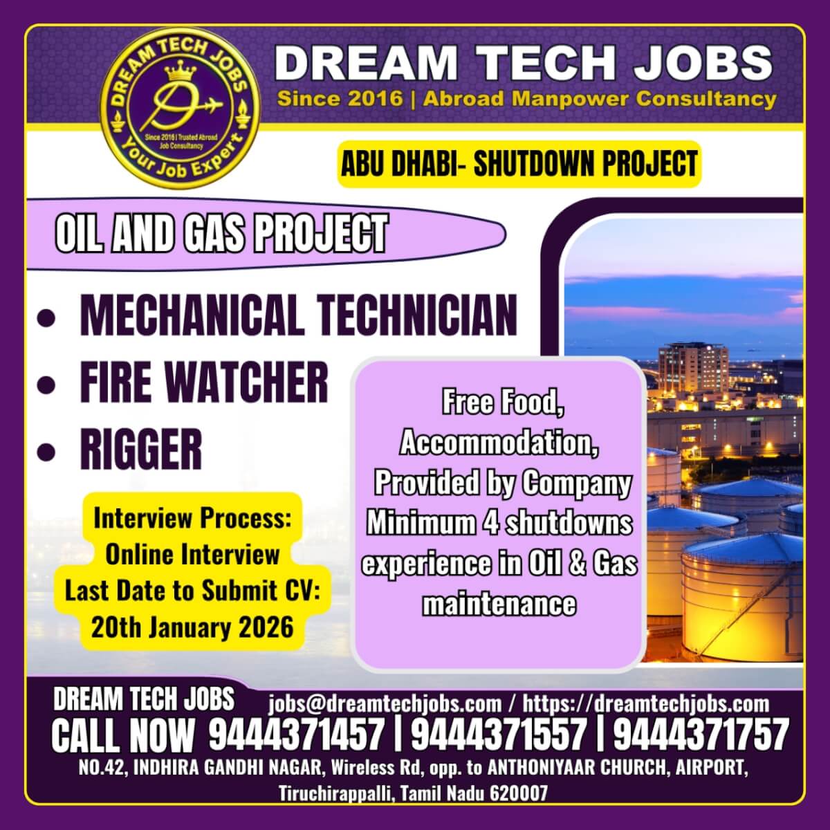 Abu Dhabi Shutdown Project Jobs 2026 