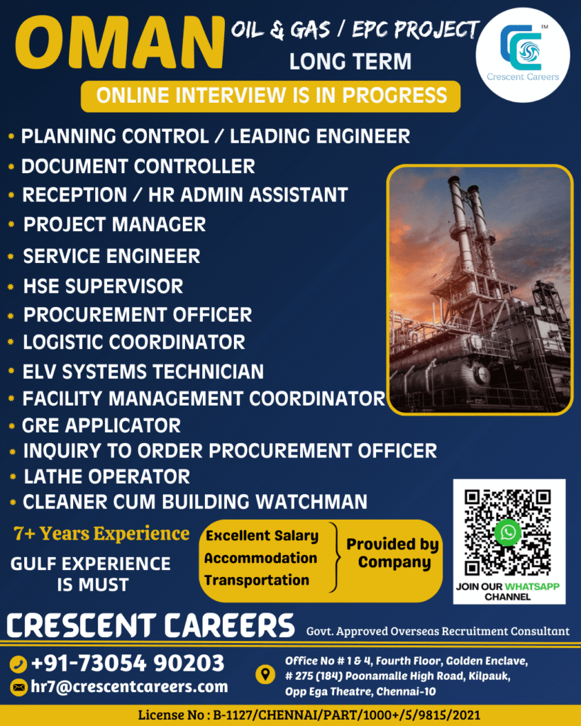 Oman Oil & Gas EPC Project Jobs 2026