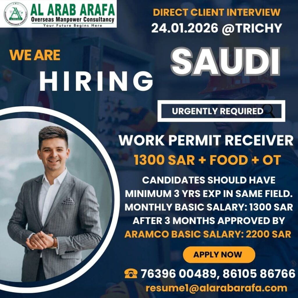 Saudi Arabia Job Vacancy 2026 – Immediate Hiring 1 Saudi Arabia Job Vacancy 2026 – Immediate Hiring