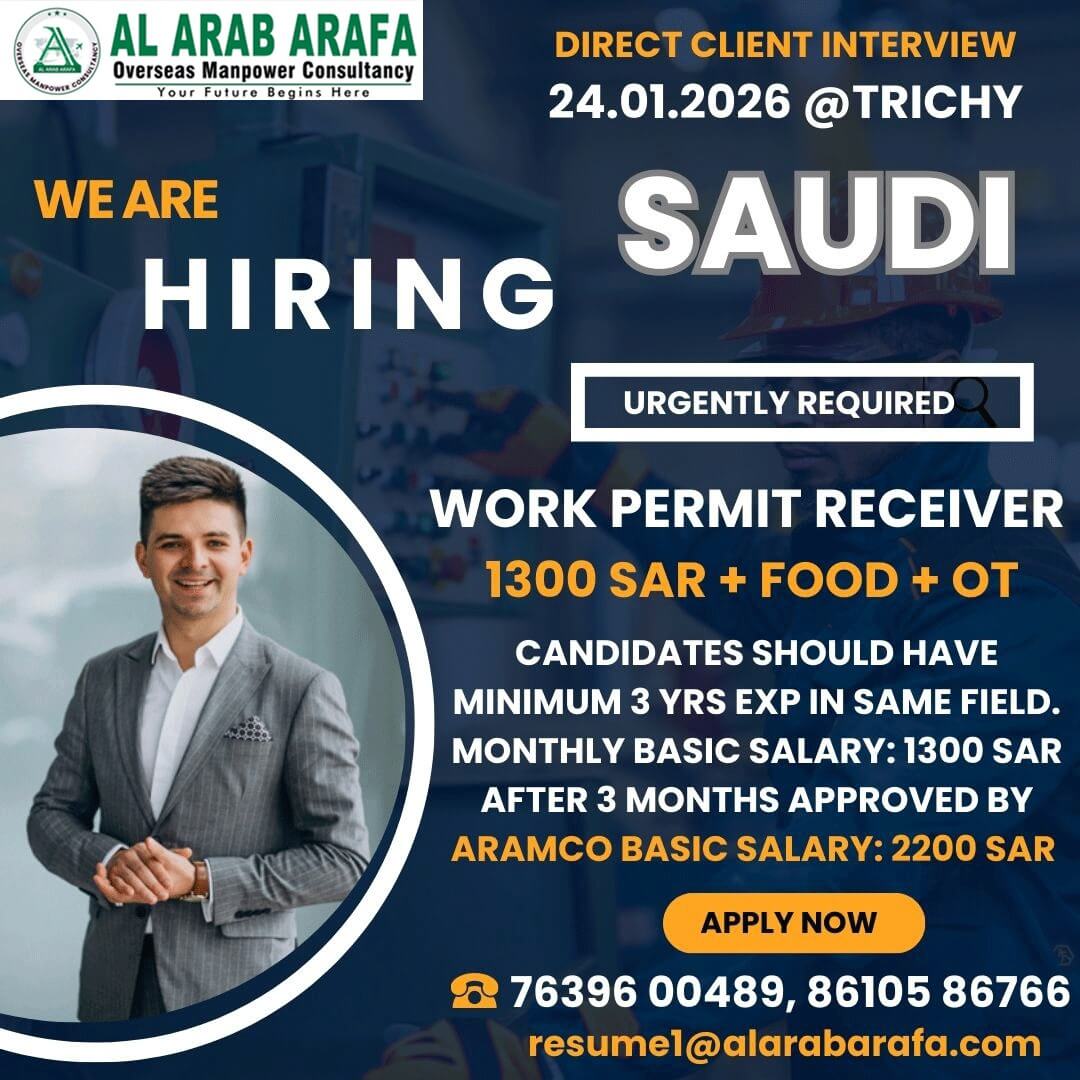 Saudi Arabia Job Vacancy 2026 – Immediate Hiring