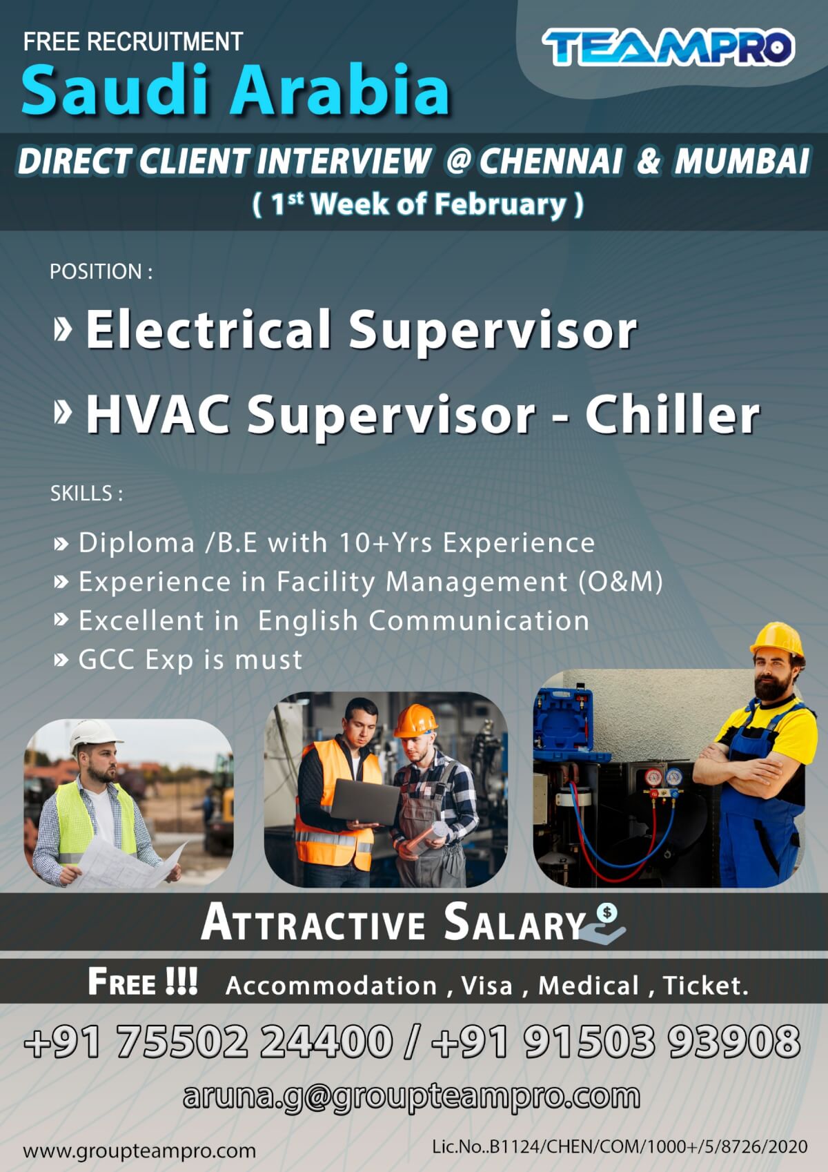 Saudi Arabia Electrical Supervisor Jobs 2026 – Free Recruitment