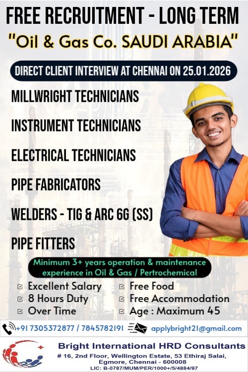 Saudi Arabia Oil & Gas Jobs 2026 – Free Recruitment