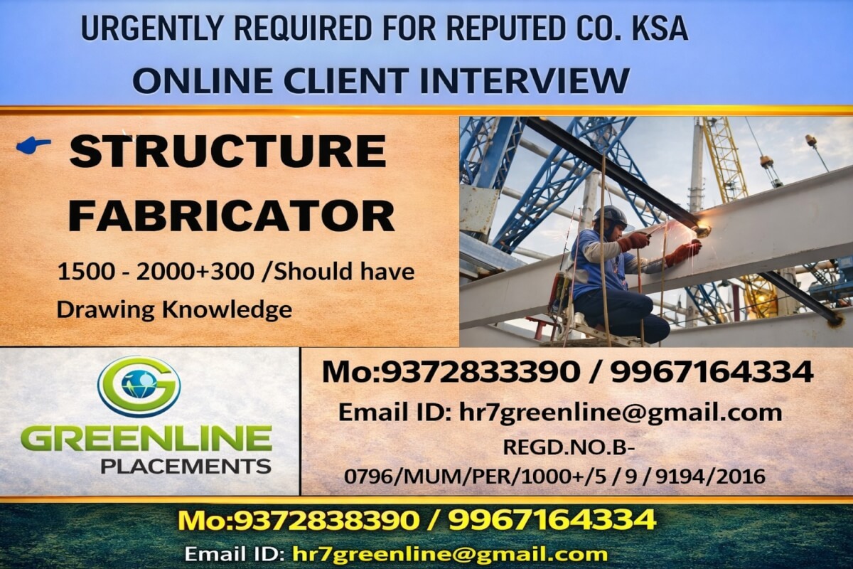 Structure Fabricator Jobs in Saudi Arabia – Online Client Interview