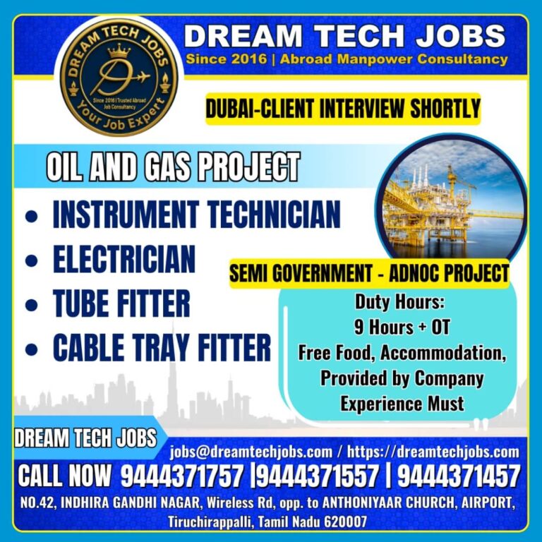 Dubai Oil and Gas Jobs 2026 – ADNOC Project Interview Shortly