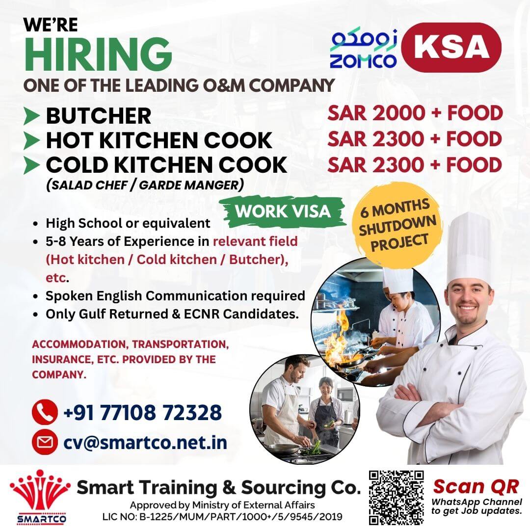 Saudi Arabia Kitchen Jobs 2026 – Latest Shutdown Project Recruitment